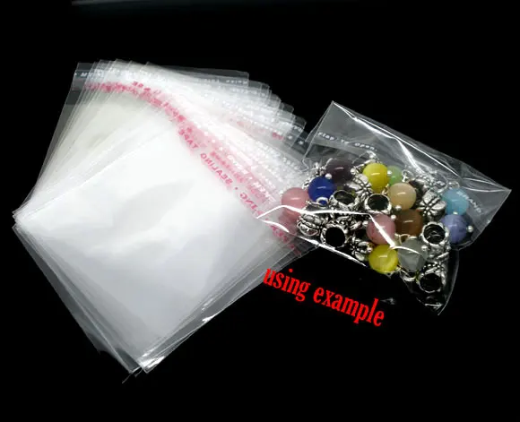 DoreenBeads 200 прозрачные Самоклеющиеся пластиковые пакеты 7x6 см (полезное