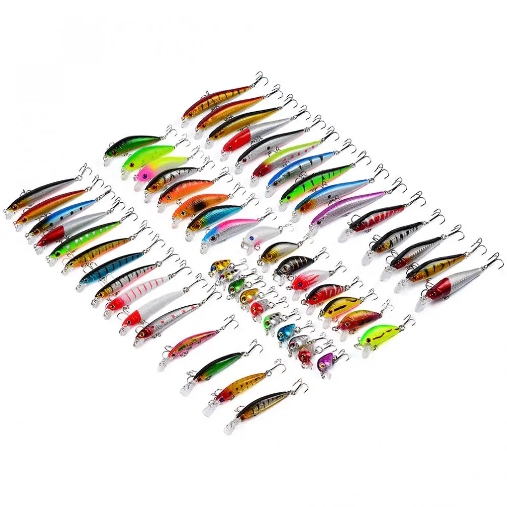 56pcs/lot 8 Models Mixed Hard Fishing Lure Set Artificial Kit Minnow Wobblers Crankbait Tackle | Спорт и развлечения