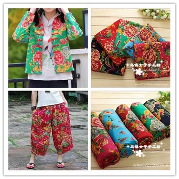 

apparel textile cotton linen sewing fabric tissue wide1.47 meter cloth for sewing patchwork meters print material ethnic fabrics