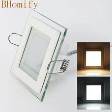 6 Вт 12 Вт 18 Вт панельный локальный светодиодный светильник квадратное стекло с регулируемой яркостью AV110V/220V85-265V высокояркие Потолочные встраиваемые лампы+ Драйвер