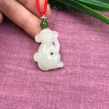 

Hetian jade Zodiac Monkey Pendant, cute cartoon version