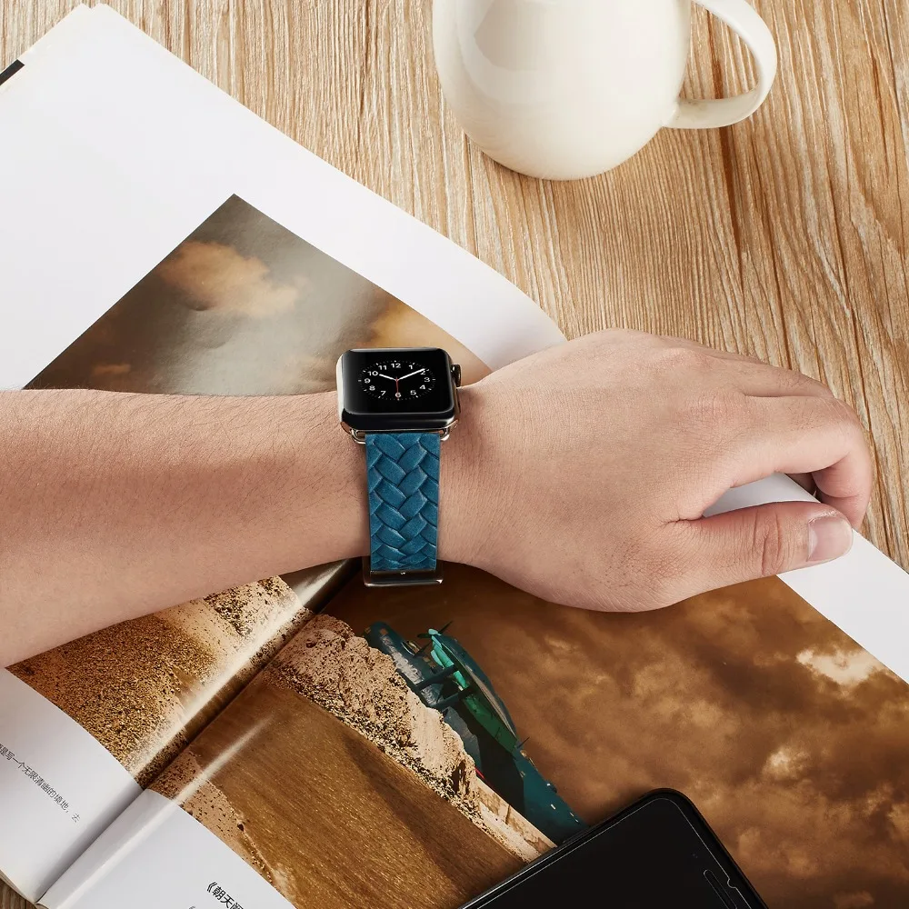 Кожаные Ремешки для наручных часов для Apple Watch Series 5 4 3 2 1, ремешок с пряжкой для iWatch 38, 40, 42, 44 мм, аксессуары для браслетов