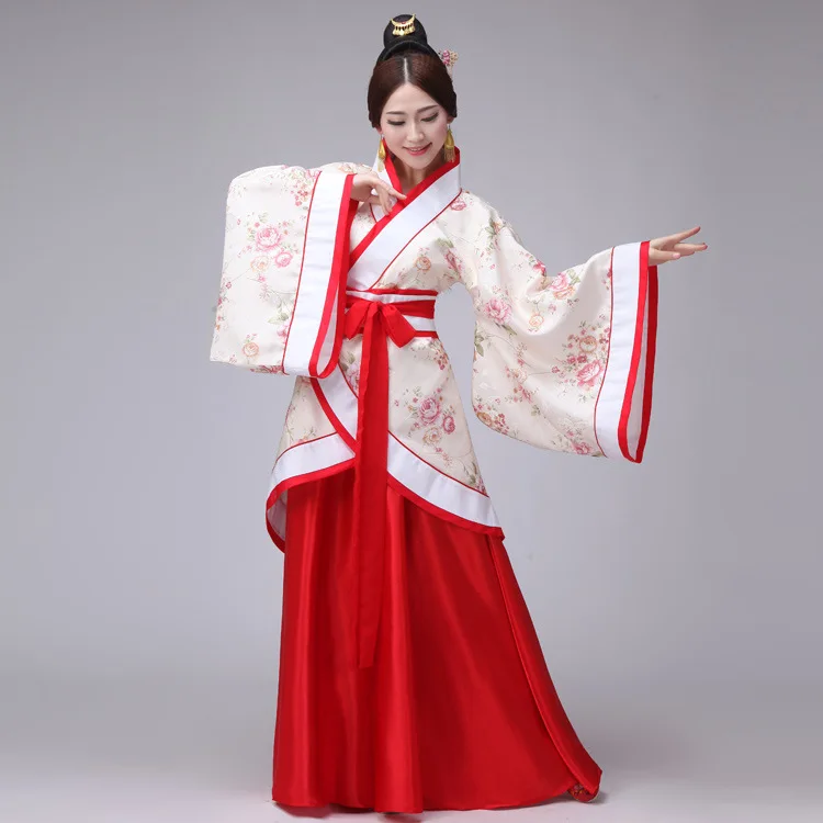 Новый Тан Хан фу принцессы костюм феи Hanfu Женская юбка костюмы платье фото Цюй одежды