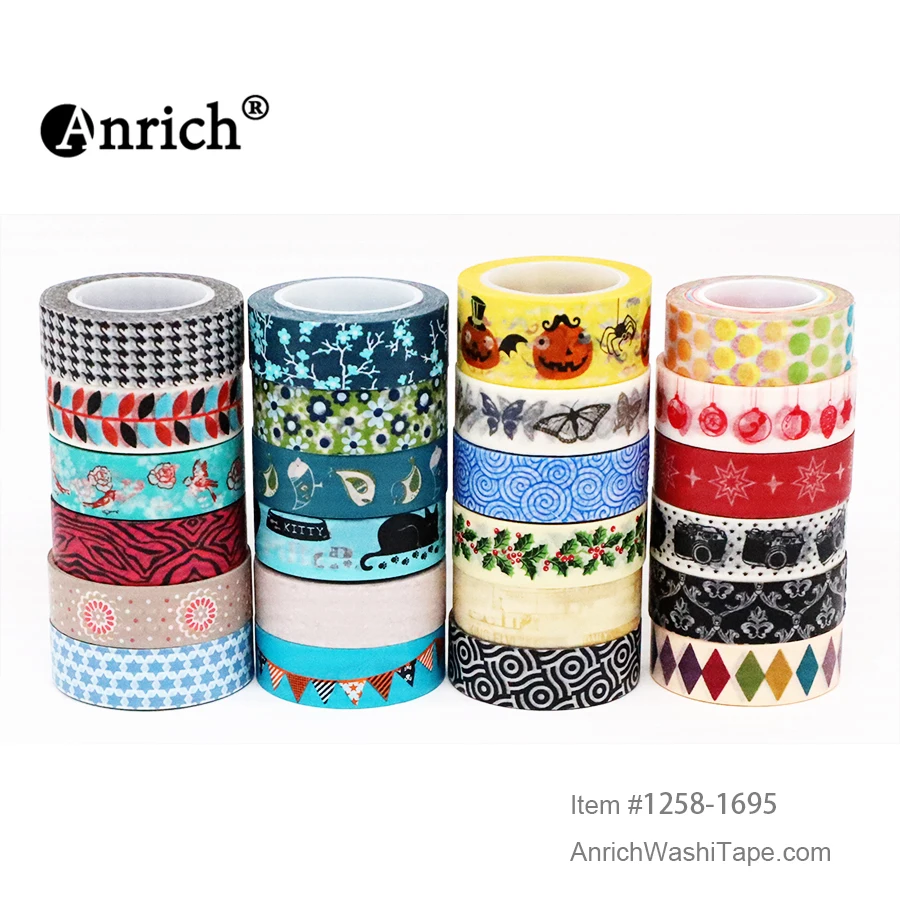 

Free Shipping and Coupon washi tape,Anrich washi tape #1232-#1695,basic design,colorful,customizable