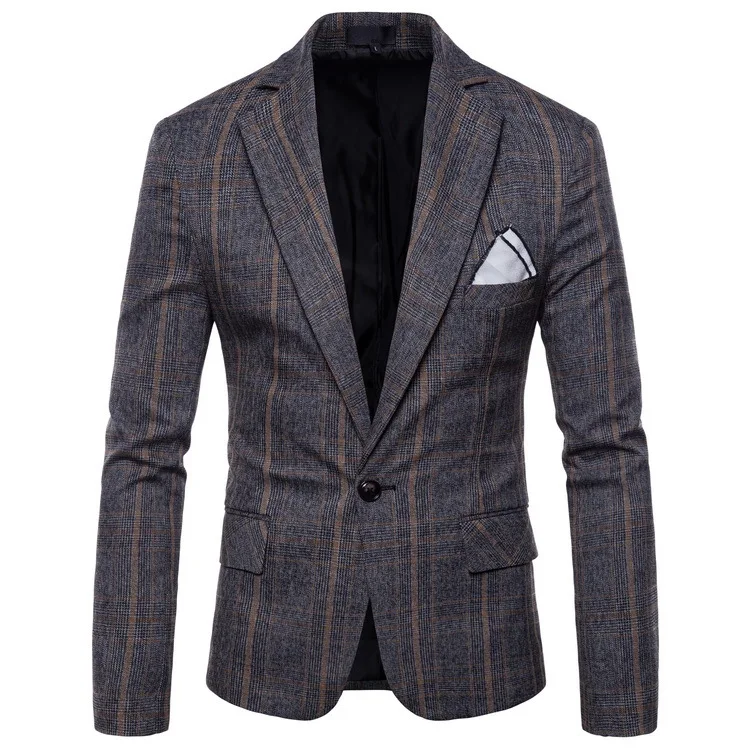 Aowofs Новинка; Лидер продаж для мужчин's бизнес костюм классический решетки платье джентльмена мужчин куртка 9616