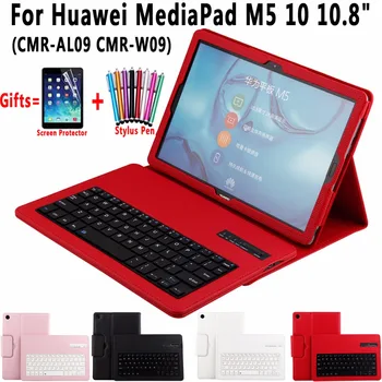 

Litchi Pattern Removable Bluetooth Keyboard Leather Shell Cover Case for Huawei MediaPad M5 10 10.8 Coque Capa Funda