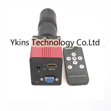 1080P 60FS 2 in 1 HDMI VGA Digital industry microscope camera with IR remote control +8X-130X C-Mount lens for electronic repair 13mp hdmi vga outputs industry microscope camera 8x 100x magnification adjustable zoom c mount lens glass