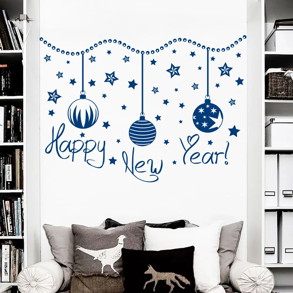 Christmas Balls Art Vinyl Wall Mural Removable Wall Mural For Home Room