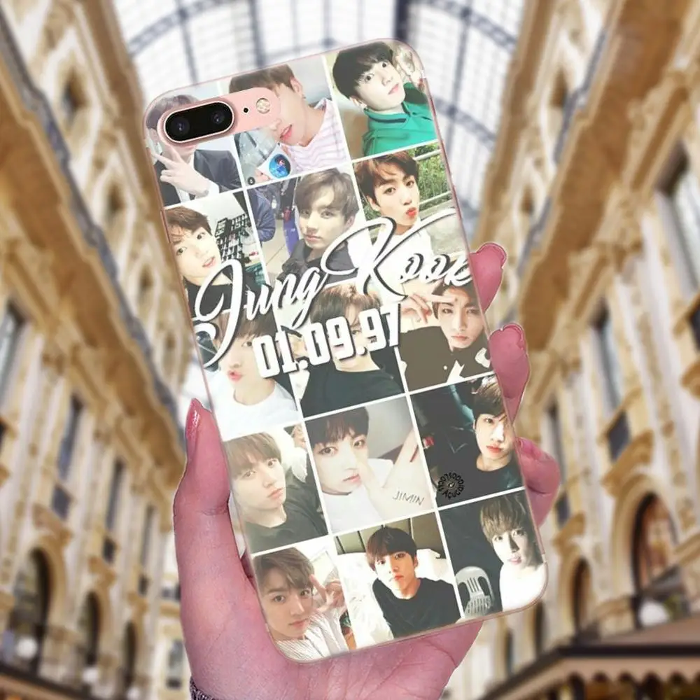 Мягкий ТПУ шаблон Jungkook лица для Apple iPhone 4 4S 5 5C 5S SE 6 6S 7 8 Plus X XS Max XR - Цвет: as picture