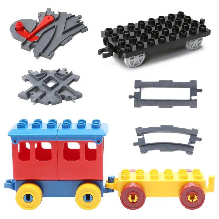 Bulk Railway Cross Train Track Big Building Blocks Compatible with