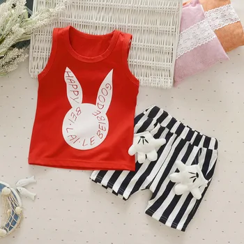 

Baby Boy Girl Clothes Sets Summer Children Clothing Cartoon Mickey Vest t-shirt And Shorts Suit Clothing Set Kids Tracksuits