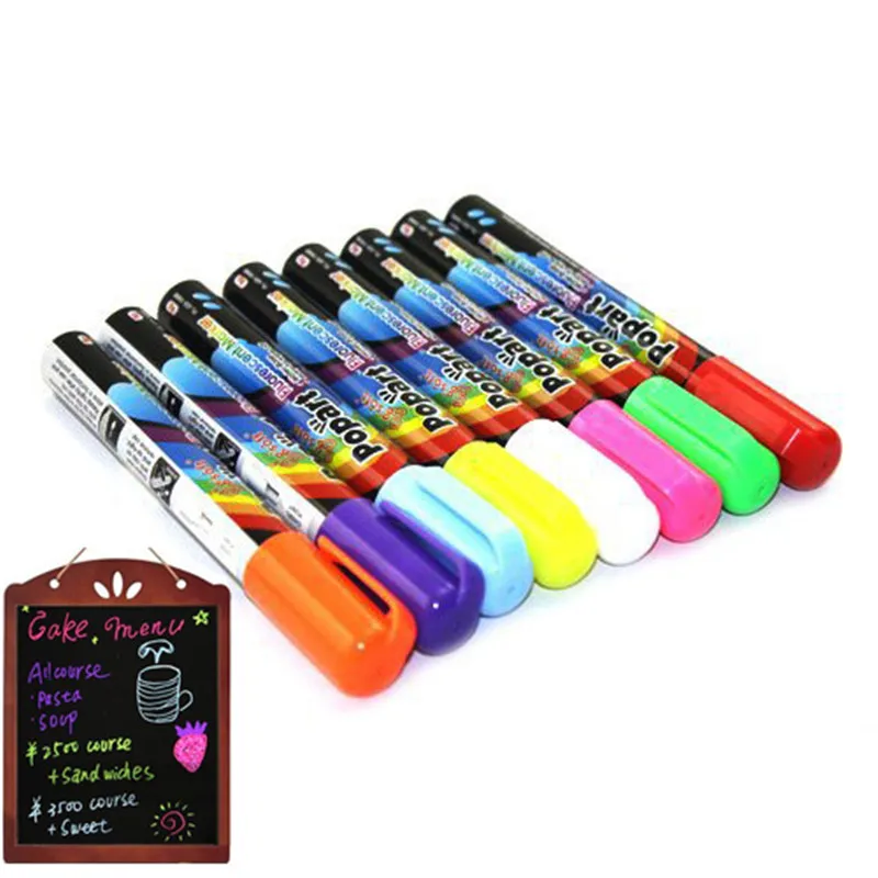 8Pcs/Set Erasable Colored Highlighter Pen Marker 4.5mm Fluorescent