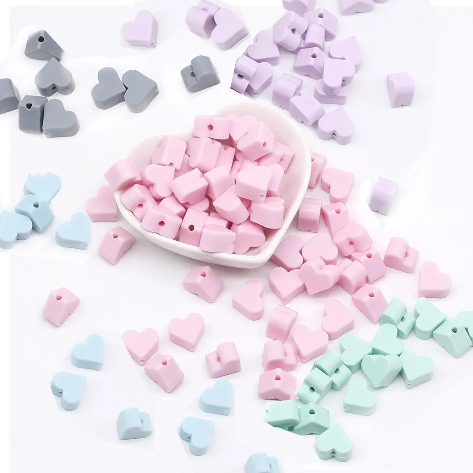 

30pc Food Grade Pearl Silicone Teething Silicone Beads Pacifier Love And Pumpkin Shape Teething Making Teether Beads Toys