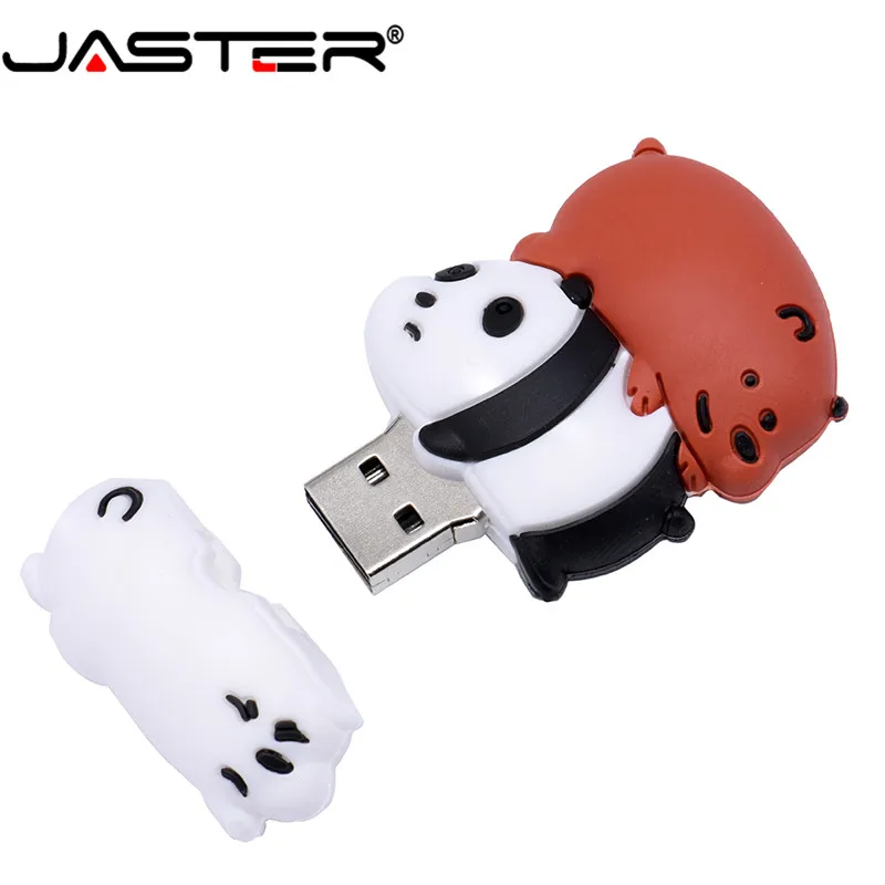 JASTER флеш-диск USB 2,0, милая мультяшная Флешка с тремя медведями, флешка, 4 ГБ, 16 ГБ, 32 ГБ, 64 ГБ, животный U диск