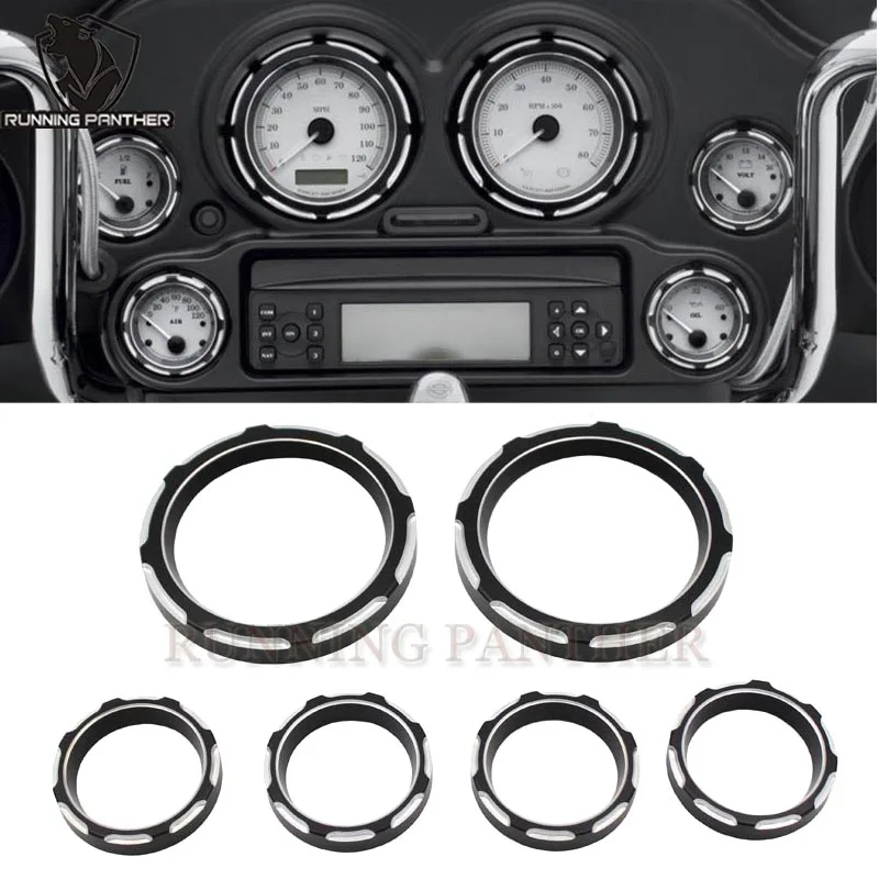 6X Instrument Board Deep Cut Gauge Bezel Kit For Harley Street Glide