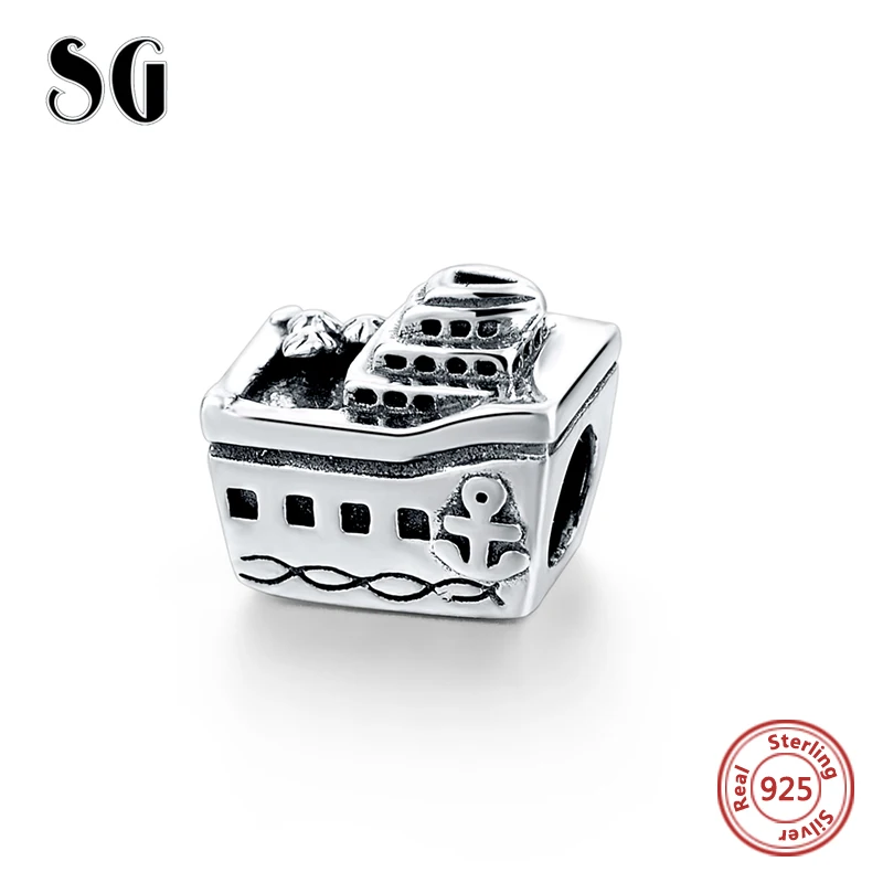 

Hot Sale Fits Pandora Charms Bracelet 925 Sterling Silver Cruise Boat Charm Beads DIY Necklaces & Pendants Jewelry Making