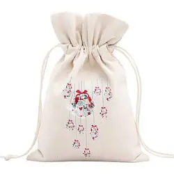 Уникальный дизайн большой Рождественский подарок сумка для дома вечерние Винтажные Украшения с кулиской из парусины обеденный стол