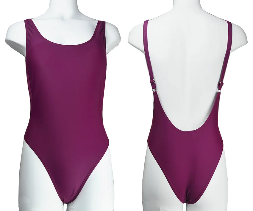 Sexy 2019 One Piece Swimsuit Female Solid Backless High Cut Bandage Black Women Swimwear Brazilian Monokini Bathing Suit 38