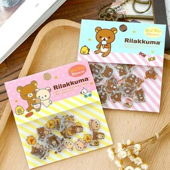 K05 1 Pack Kawaii Cute Rilakkuma Clear Mini Stickers Phone Bottle DIY Decorative Decor Label Stick Kids Gift