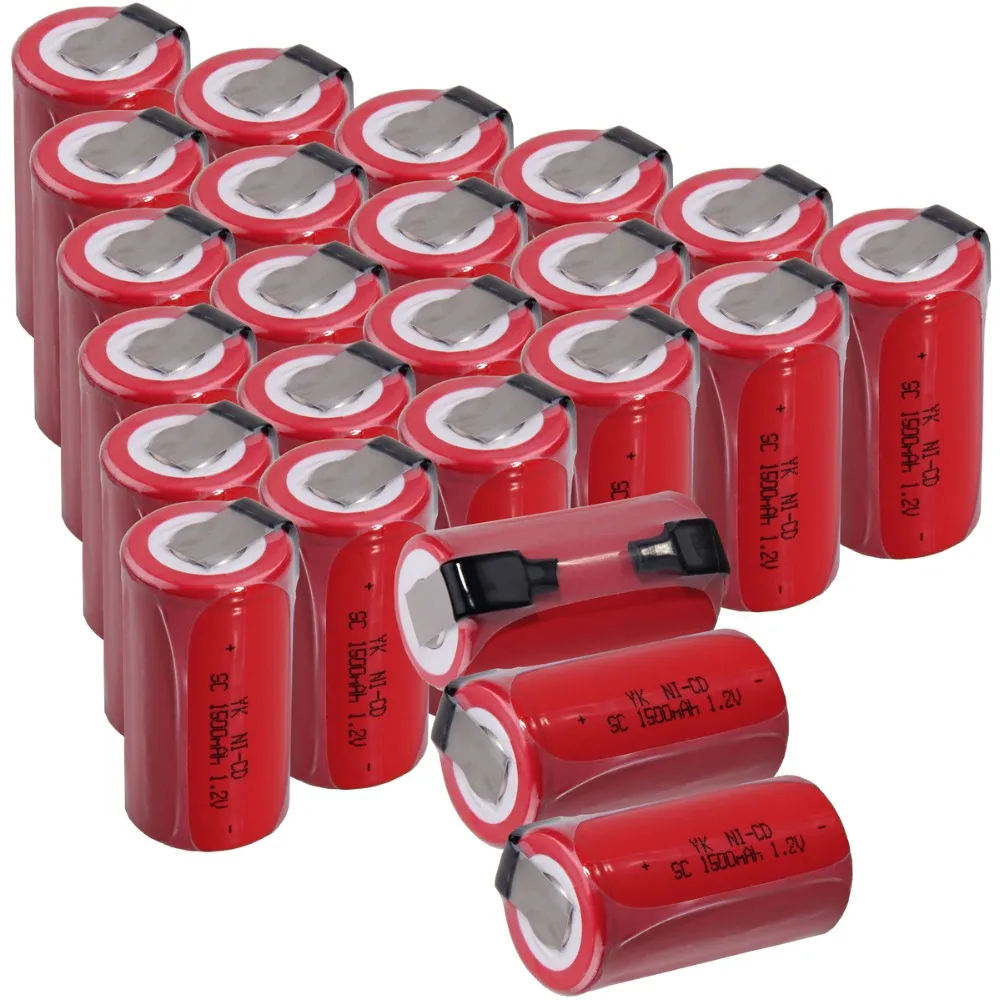 

24 pcs SC 1500mah 1.2v battery NICD rechargeable batteries for makita bosch B&D Hitachi metabo dewalt for electric screwdriver