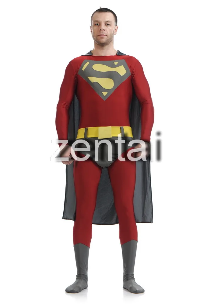 DHL, Новое поступление, лайкра, спандекс, Красный Супермен, косплей, зентай, супергерой, костюм для Хэллоуина