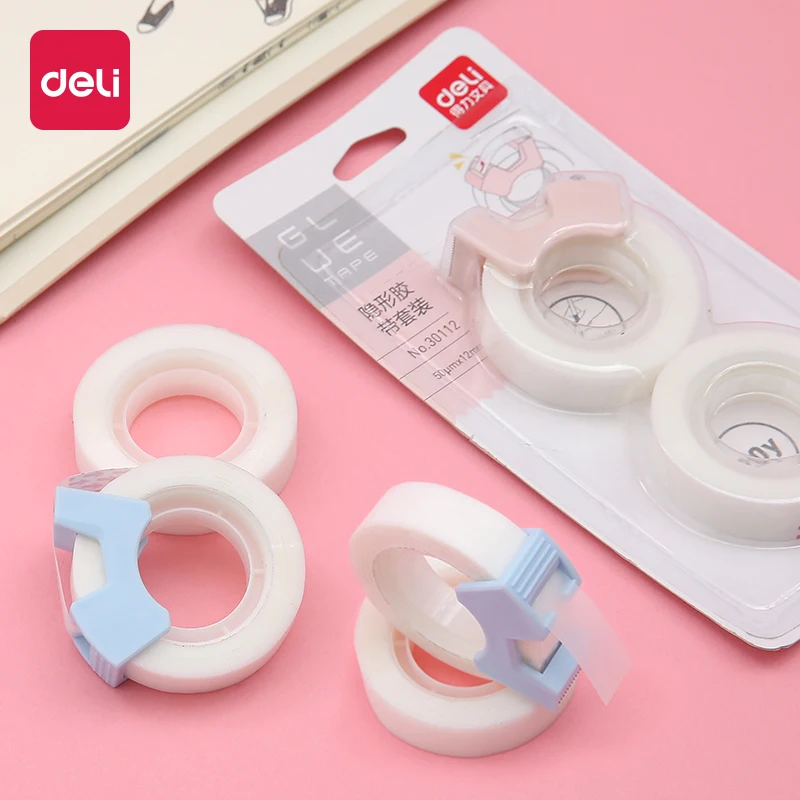 

Deli 10PC Cutter Invisible Tape Paste Adhesive Correction Transfer Printing Writing Surface Label Stickers Account Adhesive tape