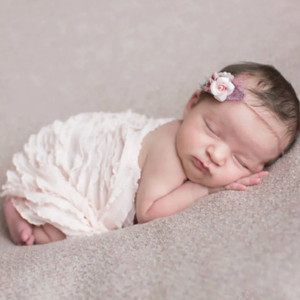 

Baby Newborn Solid color Lace Photograph Prop Blanket Infant Sleeping Swaddle Soft Blanket