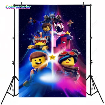 

Cartoon Super Hero Series Photography Background Superman Batman with Others with Blue and Red Clouds Night Birthday Backdrops