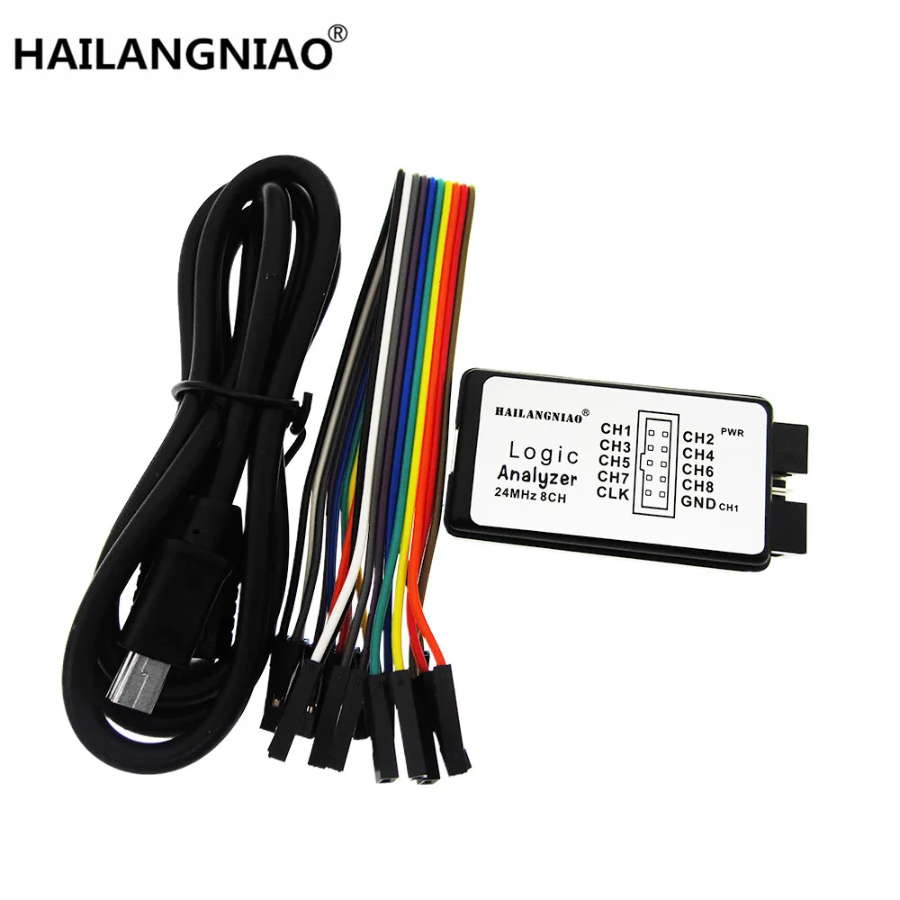 HAILANGNIAO 1sets 100%New Arrival USB Logic Analyze 24M 8CH, MCU ARM FPGA DSP debug tool analyze