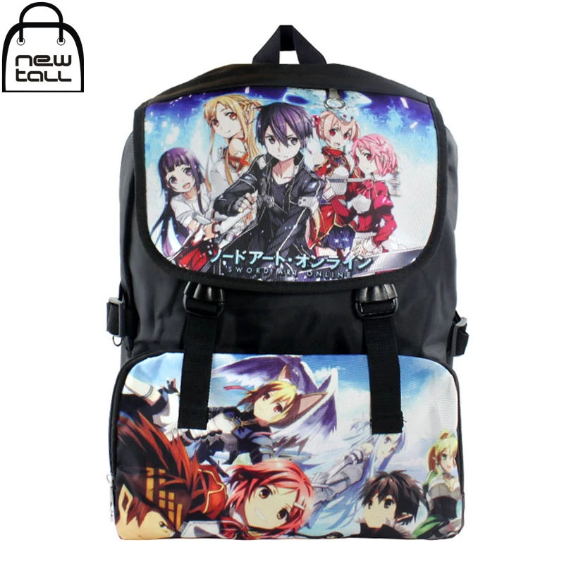 Newtall Anime Sword Art Online SAO Character Kirito Asuna Backpack For