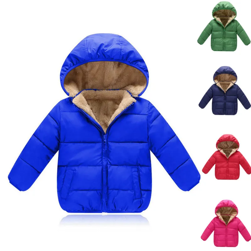 

2018 Winter Baby Girl Boys Clothes Jackets Coat Snowsuit Coat Warm Hooded Velvet Parkas Kids Outerwear Newborn Clothing