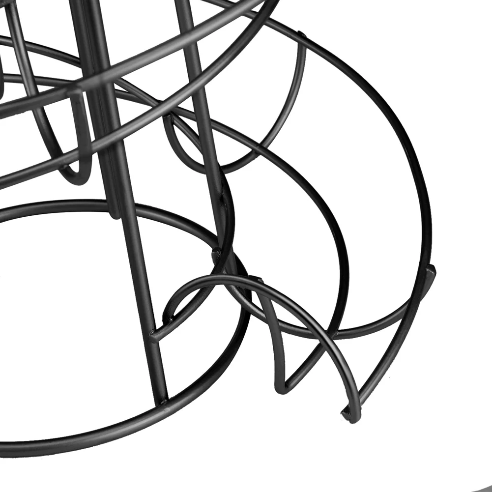  Black Silver Egg Holder Stand Modern Spiraling Dispenser Design Storage Rack Save Space for Kitchen
