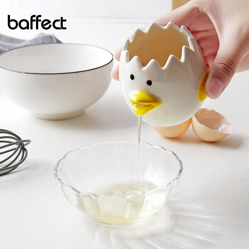 

Super Cute Ceramic Egg White Separator Creative Egg Splitter Protein Automatic Filter Baking Tool Egg Tool Kitchen Supplies