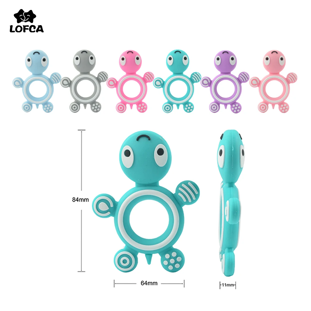 

Turtle Silicone Baby Teether Cartoon Animal BPA Free beads Teething Necklace DIY Shower Food Grade Silicone Teether