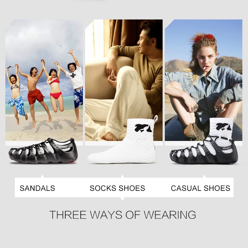 ONEMIX Roman Shoes Women Summer Sneakers Platform Shoes Socks Gladiator Sandals Men Breathable Running Beach Water Sports Shoes