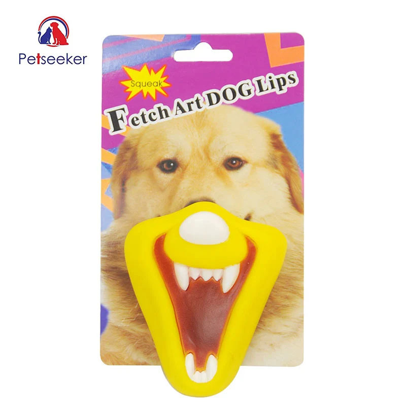 

Yellow Squeaky Vinyl Dog Teeth Toys Puppy Lip Sound Crazy Dog Chewing Training Grind Dog's Teeth Pet Dog Toy V6006