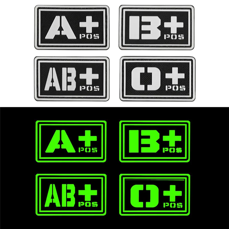 Нашивка с группой крови A+ B+ AB+ O+ Положительный A B AB O+ POS A-B-AB-O-NEG-отрицательный значок ПВХ Боевая тактическая армейский крючок патч