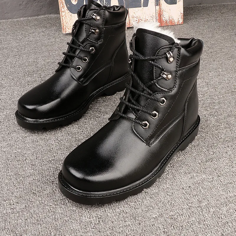 Quente Negros Alta Inverno Dos Qualidade Exército 46 Pele Prova De Botas Militar D' Couro Tamanho À Combate Tático Homens 2019 Genuíno Água OqHPFE