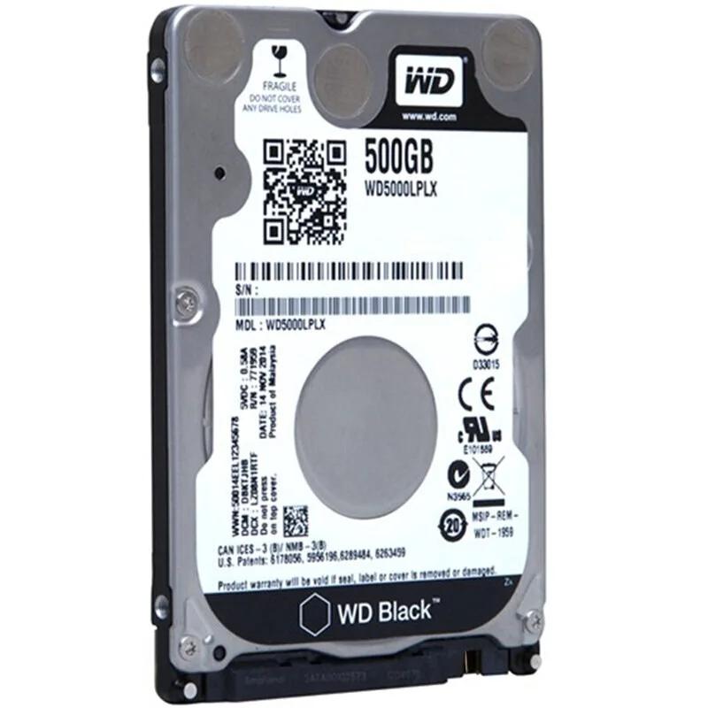 

WD Black 500G 2.5" SATAIII Internal Hard Disk Drive 500GB HDD HD Harddisk 6Gb/s 32M 7mm 7200 RPM for Notebook Laptop WD5000LPLX