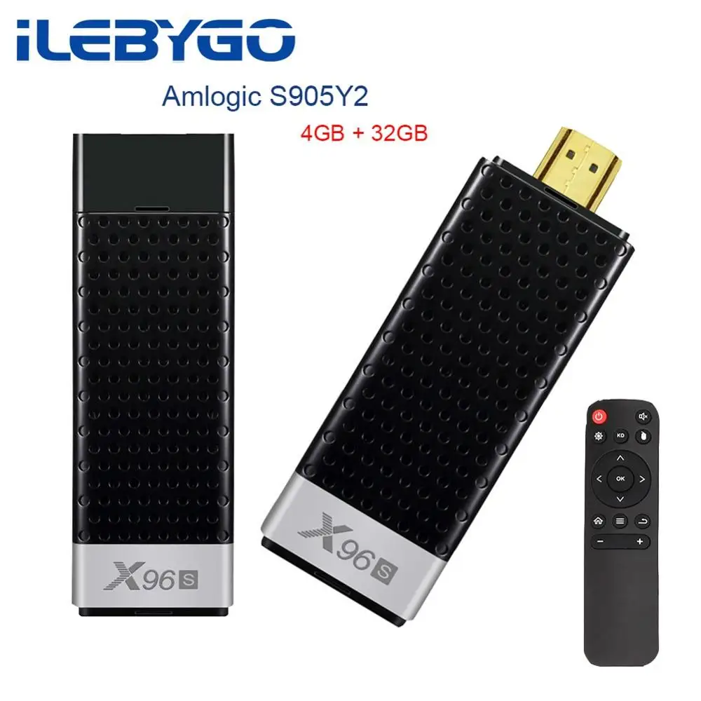 Ilebygo X96S 4K Мини ТВ-карта Android 8,1 4 ГБ 32 ГБ S905Y2 четырехъядерный 2,4G& 5 ГГц двойной Wifi BT4.2 1080P H.265 Смарт ТВ-ключ - Цвет: 4g 32g