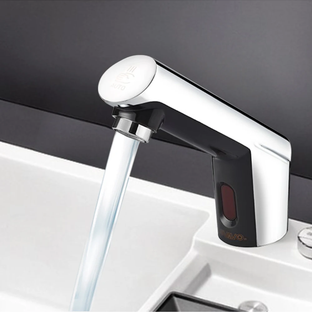 

SVAVO Motion Sensor Bathroom Automatic Infrared Sink Hands Touchless Free Faucet Sensor Tap Saving Inductive