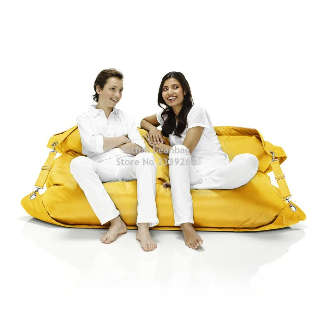 Cover Only No Filler Yellow Two Seat Outdoor Bean Bag Sofa Chair Two Seat Outdoor Bean Bag Sofa Chair
