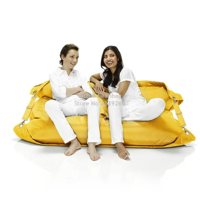 Cover Only No Filler Yellow Two Seat Outdoor Bean Bag Sofa Chair Cover Only No Filler Yellow Two Seat Outdoor Bean Bag Sofa Chair Belts