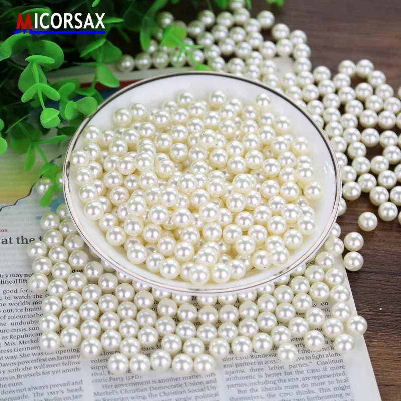 

50 pcs/lot Fashion Simulated Pearl Photography Props No Holes Artificial pearls for Wedding Evening Party Festival Decoration