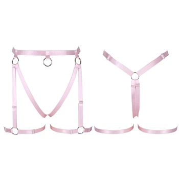 

Steampunk Gothic Garter Belt Harness Plus Size Women Sexy Body Cage Stockings Suspender Hollow Out Carnivals Festival Rave Wear