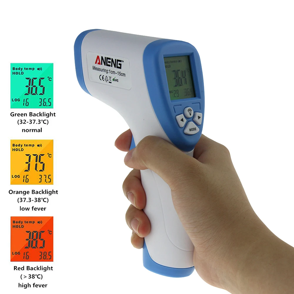 

ANENG AN201 Digital Thermometer Infrared Baby Adult Forehead Non-contact Infrared Thermometer With LCD Backlight Drop Ship