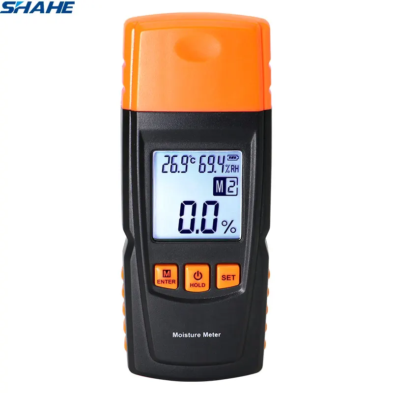 

SHAHE Portable Moisture Meter 2~70% Humidity Tester Timber Damp Detector 0.5 percent Accuracy Digital Wood Moisture Meter Gauge