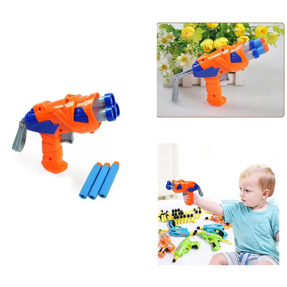 Children's Orange Blue Soft Bullet Pistol Toy Children's Outdoor Fun Toy Soft Bullet Shooting Plastic Toy Gun Boy Random Color