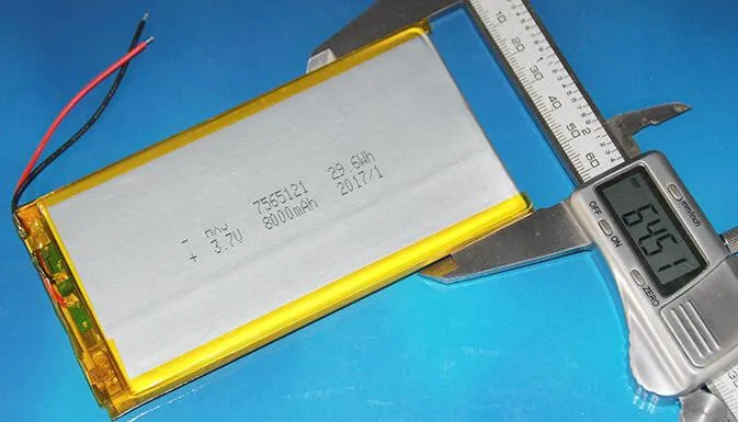 

free shipping 1pcs 7565121 3.7v 8000mah li-polymer rechargeable lithium battery li-po for