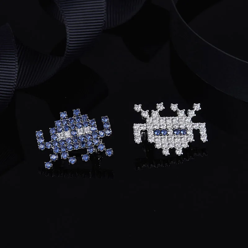 SLJELY Pure 925 Sterling Silver SPACE SHOOTER Brooch Dark Blue Zircon CZ Stones Women Fashion Jewelry October Collection | Украшения и